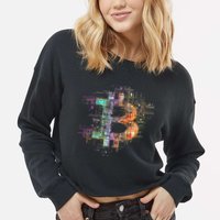Bitcoin Logo Crypto Trader Investor Cryptocurrency Btc Cropped Pullover Crew