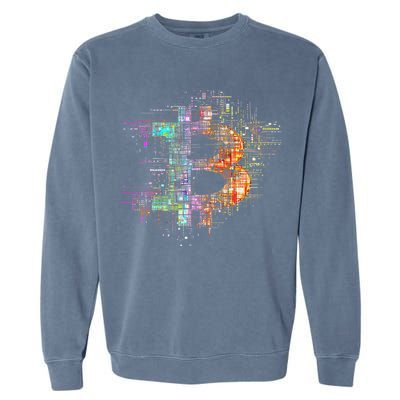 Bitcoin Logo Crypto Trader Investor Cryptocurrency Btc Garment-Dyed Sweatshirt