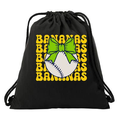 Bananas Lovers Coquette Bow  Drawstring Bag