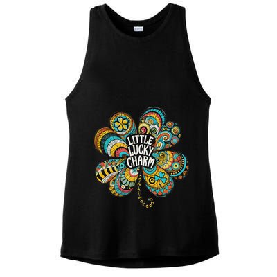 Boho Lucky Charm St. PatrickS Day Retro Four Leaf Clover Ladies PosiCharge Tri-Blend Wicking Tank