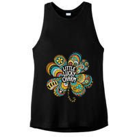 Boho Lucky Charm St. PatrickS Day Retro Four Leaf Clover Ladies PosiCharge Tri-Blend Wicking Tank