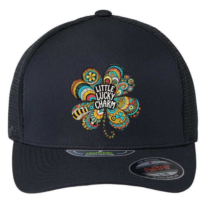 Boho Lucky Charm St. PatrickS Day Retro Four Leaf Clover Flexfit Unipanel Trucker Cap