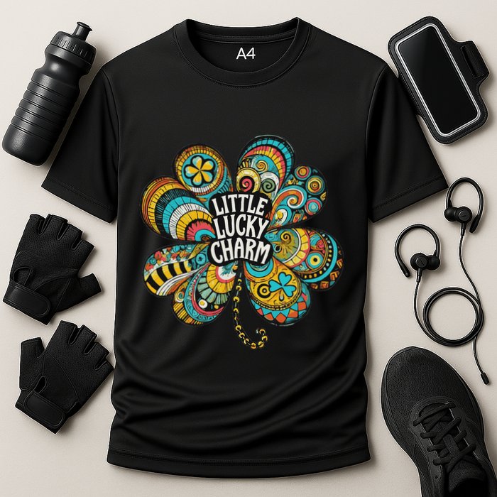 Boho Lucky Charm St. PatrickS Day Retro Four Leaf Clover Performance Shirt