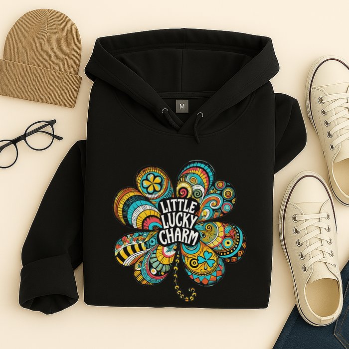 Boho Lucky Charm St. PatrickS Day Retro Four Leaf Clover Hoodie