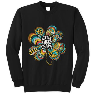 Boho Lucky Charm St. PatrickS Day Retro Four Leaf Clover Sweatshirt