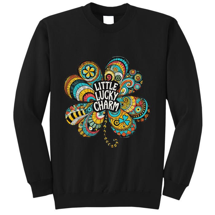 Boho Lucky Charm St. PatrickS Day Retro Four Leaf Clover Sweatshirt