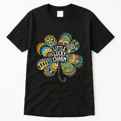Boho Lucky Charm St. PatrickS Day Retro Four Leaf Clover Tall T-Shirt