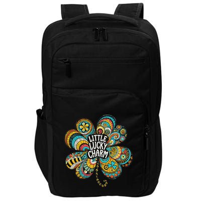 Boho Lucky Charm St. PatrickS Day Retro Four Leaf Clover Impact Tech Backpack