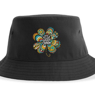 Boho Lucky Charm St. PatrickS Day Retro Four Leaf Clover Sustainable Bucket Hat