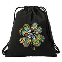 Boho Lucky Charm St. PatrickS Day Retro Four Leaf Clover Drawstring Bag