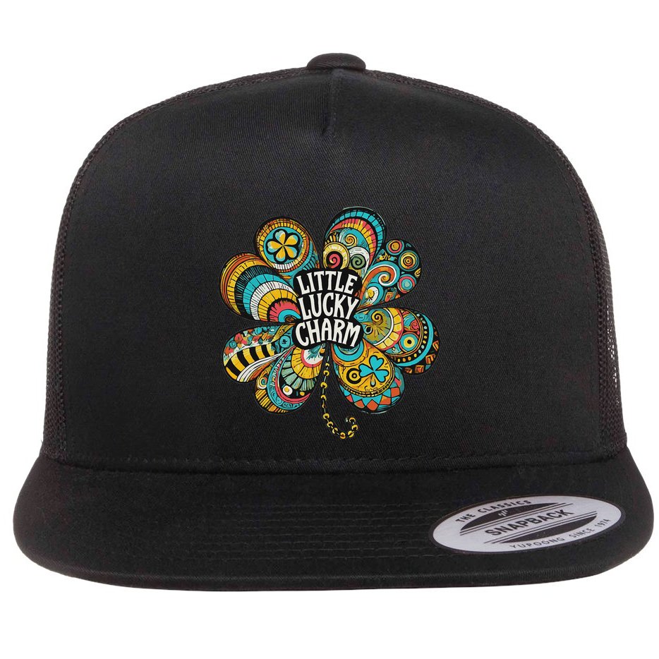 Boho Lucky Charm St. PatrickS Day Retro Four Leaf Clover Flatbill Hat