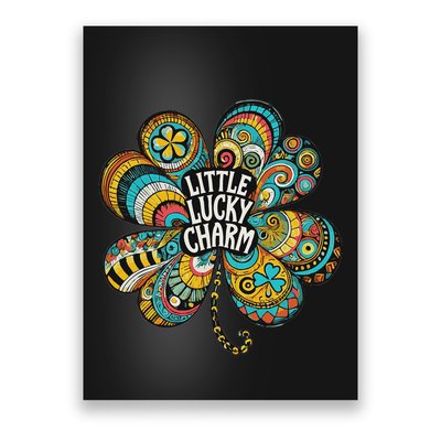 Boho Lucky Charm St. PatrickS Day Retro Four Leaf Clover Poster
