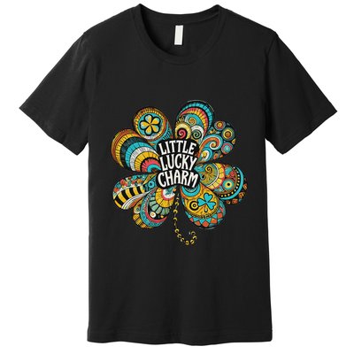 Boho Lucky Charm St. PatrickS Day Retro Four Leaf Clover Premium T-Shirt