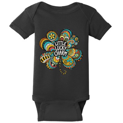 Boho Lucky Charm St. PatrickS Day Retro Four Leaf Clover Baby Bodysuit