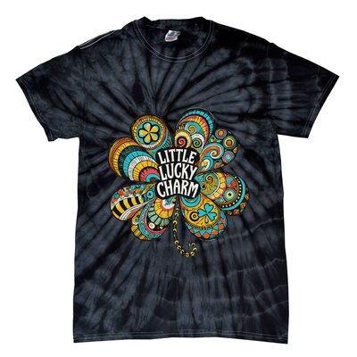 Boho Lucky Charm St. PatrickS Day Retro Four Leaf Clover Tie-Dye T-Shirt