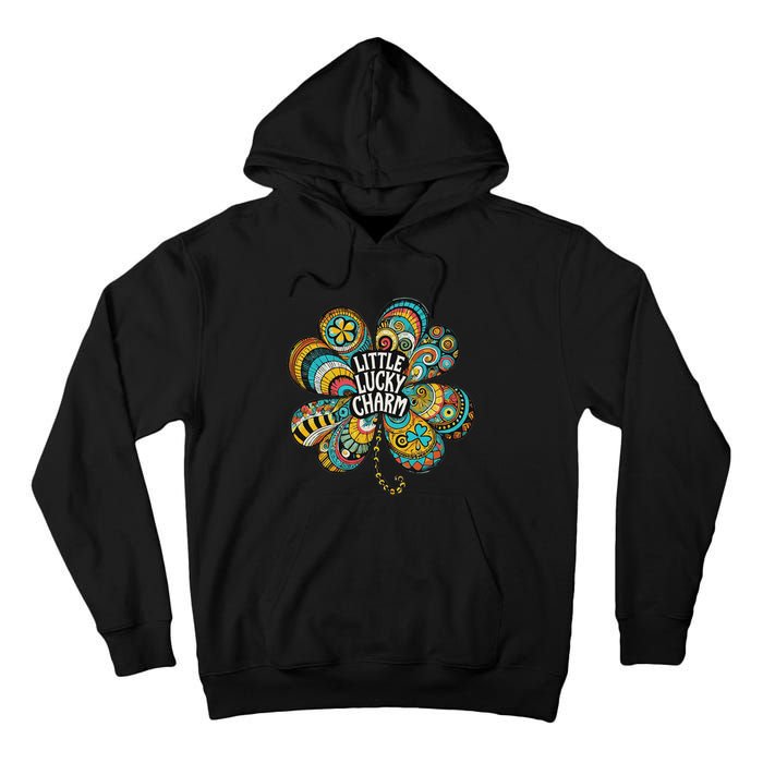 Boho Lucky Charm St. PatrickS Day Retro Four Leaf Clover Tall Hoodie
