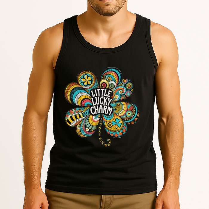 Boho Lucky Charm St. PatrickS Day Retro Four Leaf Clover Tank Top