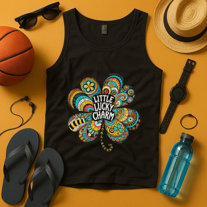 Boho Lucky Charm St. PatrickS Day Retro Four Leaf Clover Tank Top
