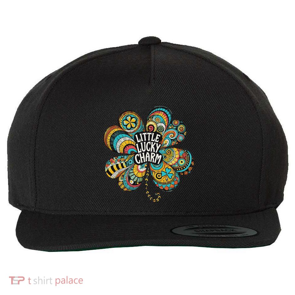 Boho Lucky Charm St. PatrickS Day Retro Four Leaf Clover Wool Snapback Cap