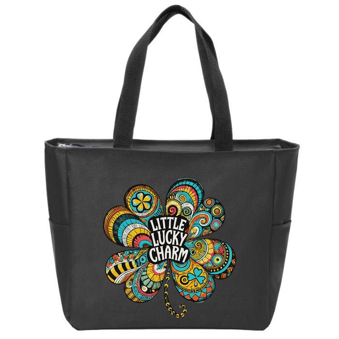Boho Lucky Charm St. PatrickS Day Retro Four Leaf Clover Zip Tote Bag