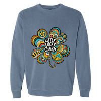 Boho Lucky Charm St. PatrickS Day Retro Four Leaf Clover Garment-Dyed Sweatshirt