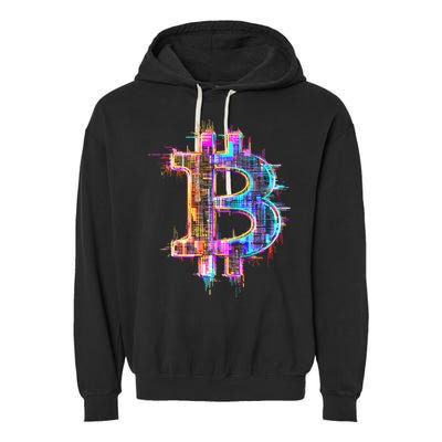 Bitcoin Logo Crypto Trader Investor Cryptocurrency BTC Garment-Dyed Fleece Hoodie