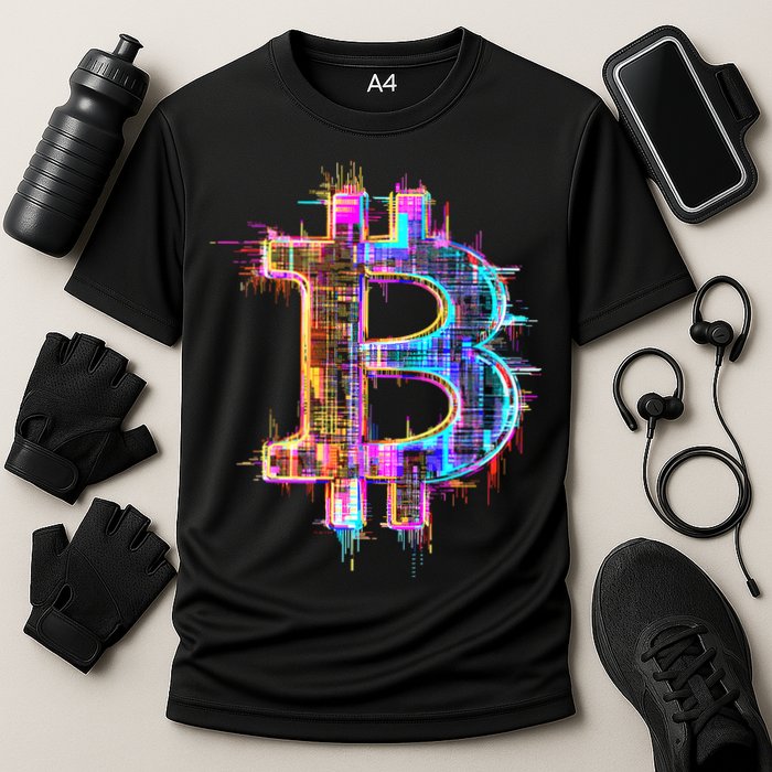 Bitcoin Logo Crypto Trader Investor Cryptocurrency BTC Performance Shirt