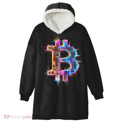 Bitcoin Logo Crypto Trader Investor Cryptocurrency BTC Hooded Wearable Blanket