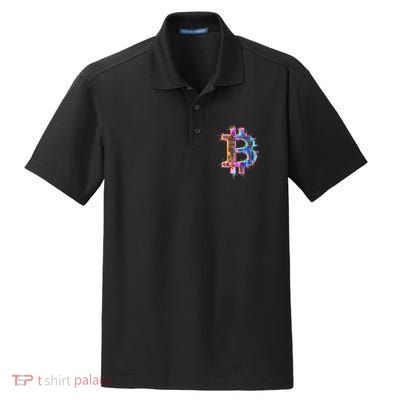 Bitcoin Logo Crypto Trader Investor Cryptocurrency BTC Dry Zone Grid Polo