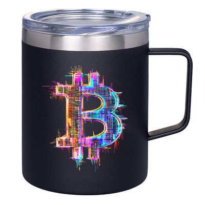 Bitcoin Logo Crypto Trader Investor Cryptocurrency BTC 12oz Stainless Steel Coffee Mug