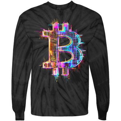 Bitcoin Logo Crypto Trader Investor Cryptocurrency BTC Tie-Dye Long Sleeve Shirt