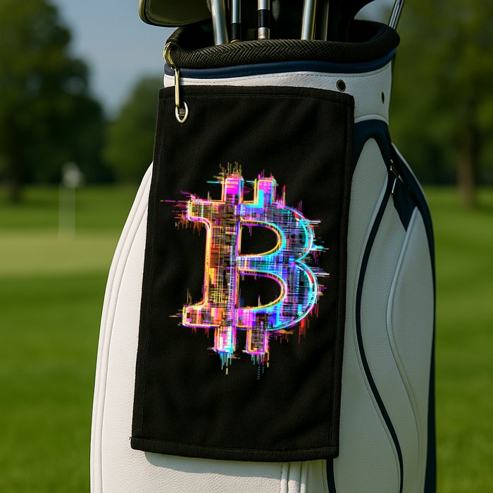 Bitcoin Logo Crypto Trader Investor Cryptocurrency BTC Golf Towel