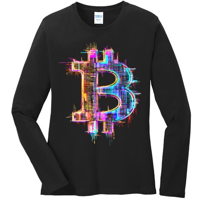 Bitcoin Logo Crypto Trader Investor Cryptocurrency BTC Ladies Long Sleeve Shirt