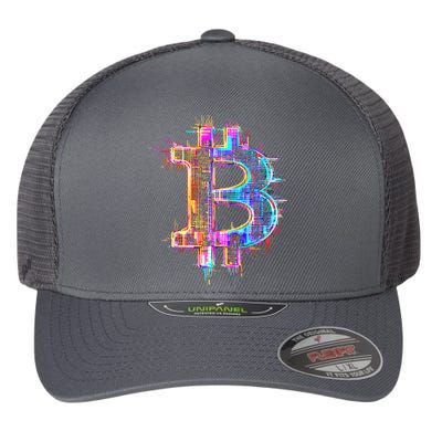 Bitcoin Logo Crypto Trader Investor Cryptocurrency BTC Flexfit Unipanel Trucker Cap