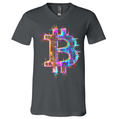 Bitcoin Logo Crypto Trader Investor Cryptocurrency BTC V-Neck T-Shirt
