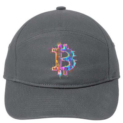 Bitcoin Logo Crypto Trader Investor Cryptocurrency BTC 7-Panel Snapback Hat