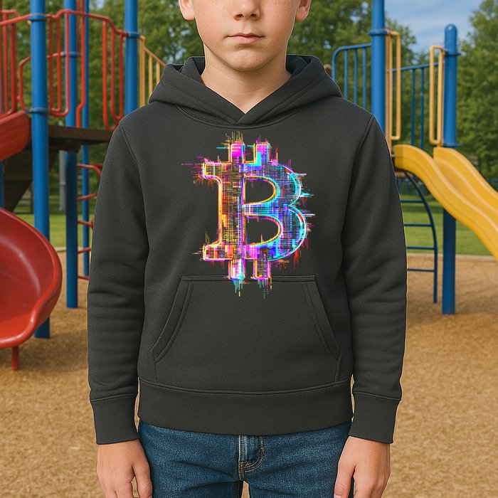 Bitcoin Logo Crypto Trader Investor Cryptocurrency BTC Kids Hoodie