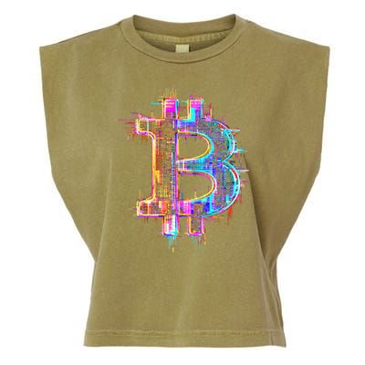 Bitcoin Logo Crypto Trader Investor Cryptocurrency BTC Garment-Dyed Women's Muscle Tee