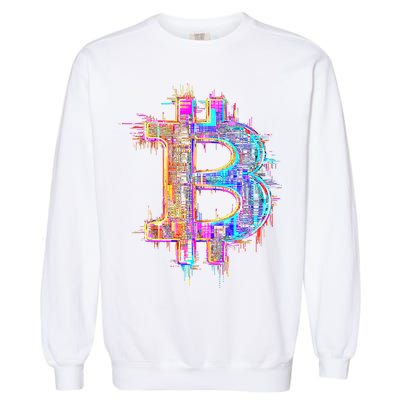 Bitcoin Logo Crypto Trader Investor Cryptocurrency BTC Garment-Dyed Sweatshirt