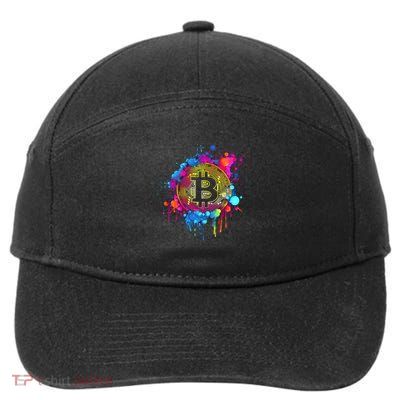 Bitcoin Logo Crypto Trader Investor Cryptocurrency Btc 7-Panel Snapback Hat