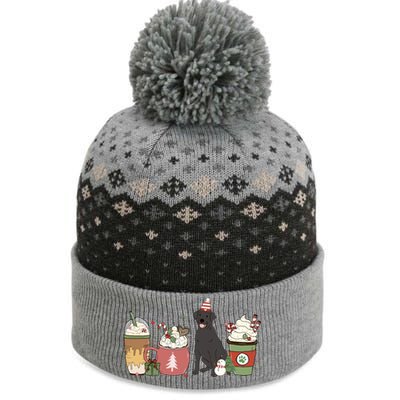 Black Lab Coffee Latte Winter Christmas Dog Mom Holiday Great Gift The Baniff Cuffed Pom Beanie