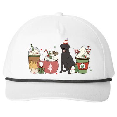 Black Lab Coffee Latte Winter Christmas Dog Mom Holiday Great Gift Snapback Five-Panel Rope Hat