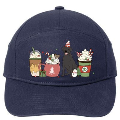 Black Lab Coffee Latte Winter Christmas Dog Mom Holiday Great Gift 7-Panel Snapback Hat