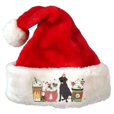 Black Lab Coffee Latte Winter Christmas Dog Mom Holiday Great Gift Premium Christmas Santa Hat