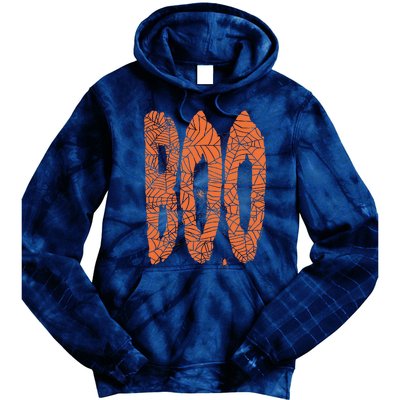 Boo Letters Covered In Spider Webs Fun Spooky Halloween Tie Dye Hoodie