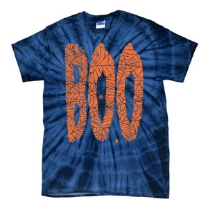 Boo Letters Covered In Spider Webs Fun Spooky Halloween Tie-Dye T-Shirt