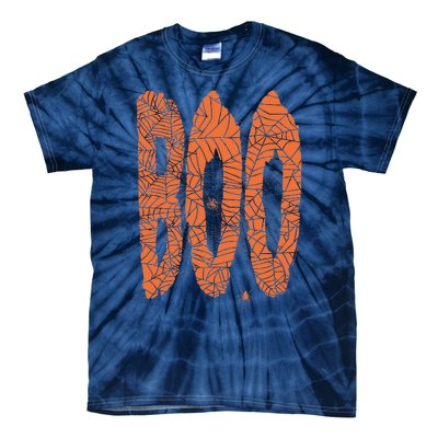 Boo Letters Covered In Spider Webs Fun Spooky Halloween Tie-Dye T-Shirt