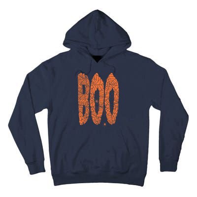 Boo Letters Covered In Spider Webs Fun Spooky Halloween Tall Hoodie