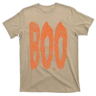 Boo Letters Covered In Spider Webs Fun Spooky Halloween T-Shirt