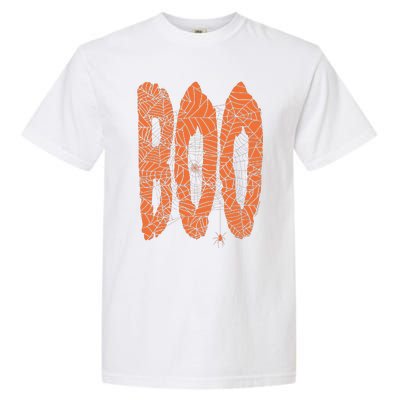 Boo Letters Covered In Spider Webs Fun Spooky Halloween Garment-Dyed Heavyweight T-Shirt